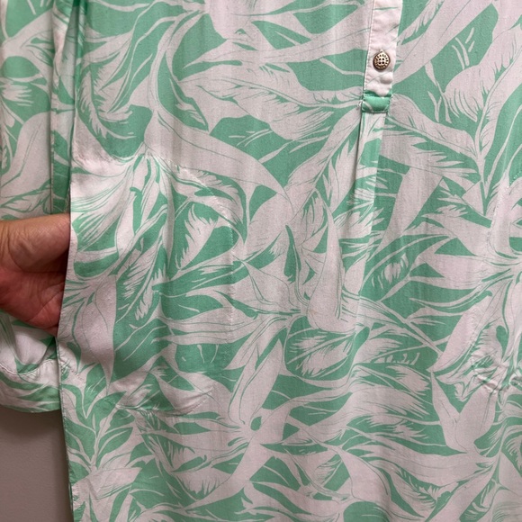 Melissa Odabash Tunic Shirt Dress Cover Up Pockets Roll Tab Sleeve Green Size S - Picture 7 of 10